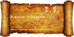 Kapsza Violetta névjegykártya